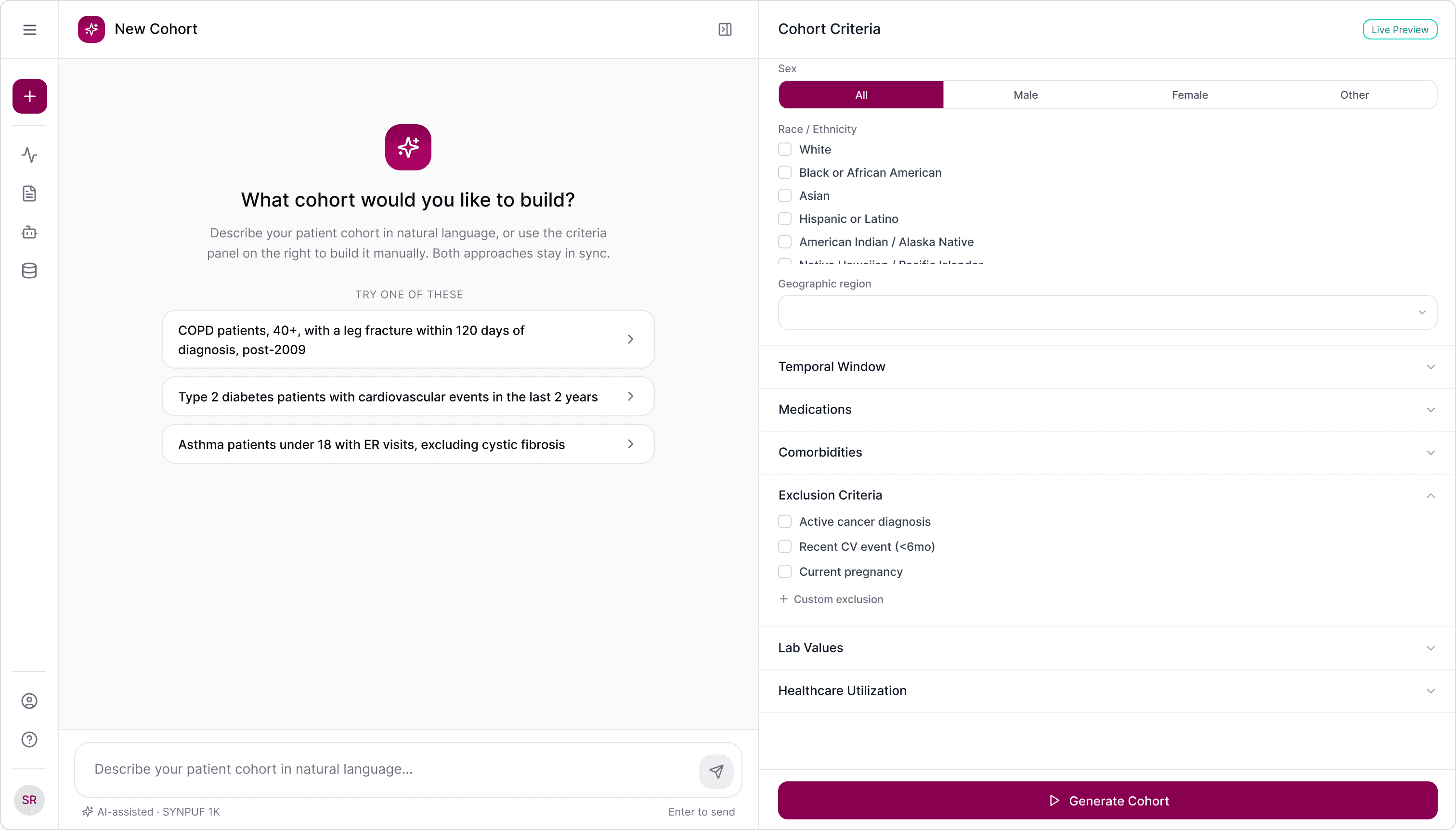 AstraZeneca interface, screen 3