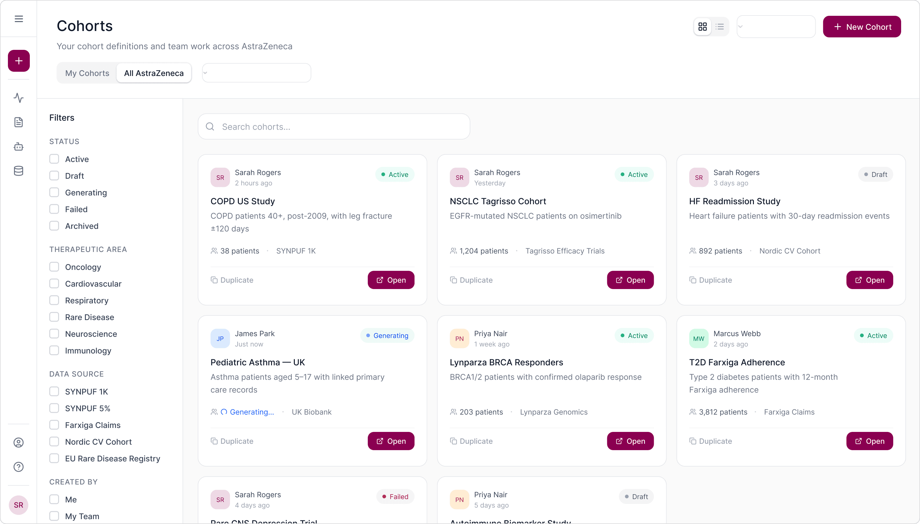 AstraZeneca interface, screen 16