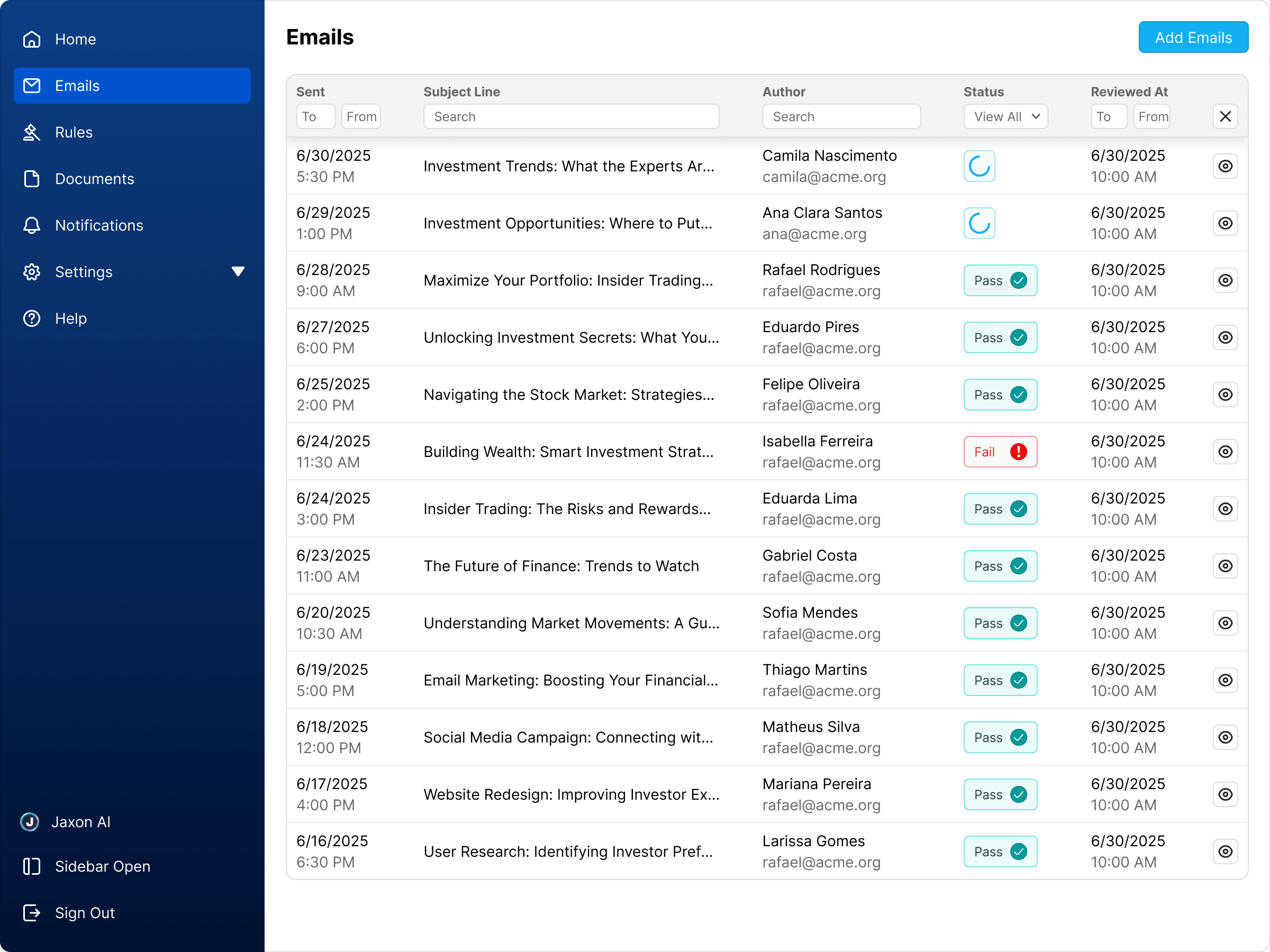 Jaxon AI interface, screen 3