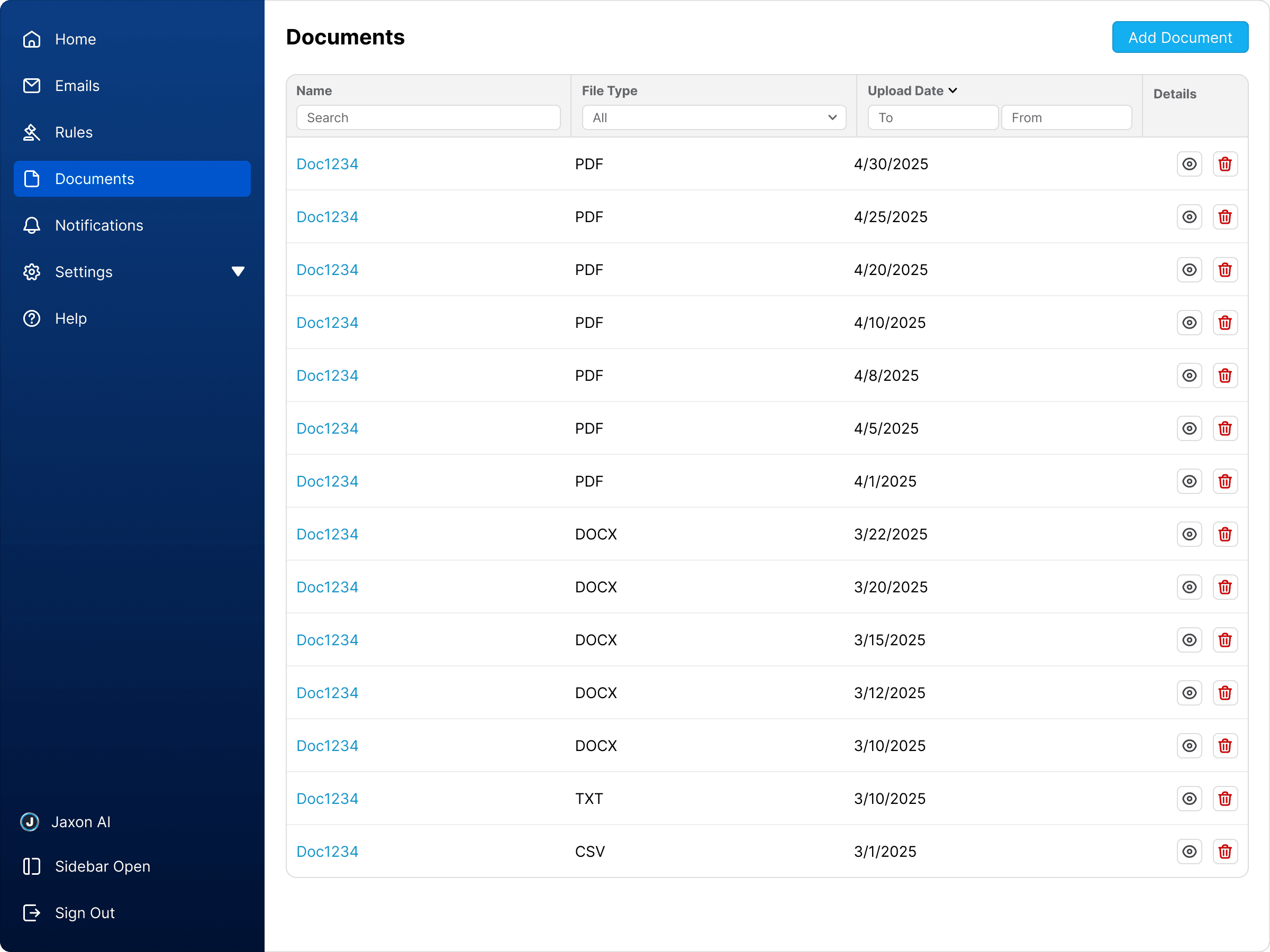 Jaxon AI interface, screen 5