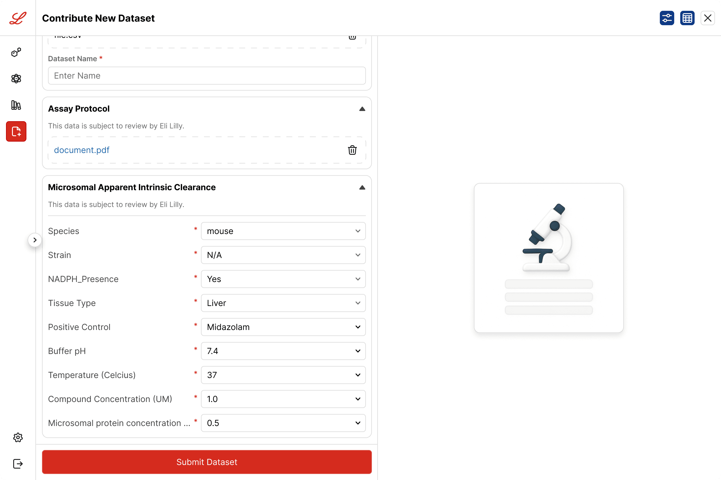 Eli Lilly · TuneLab interface, screen 9