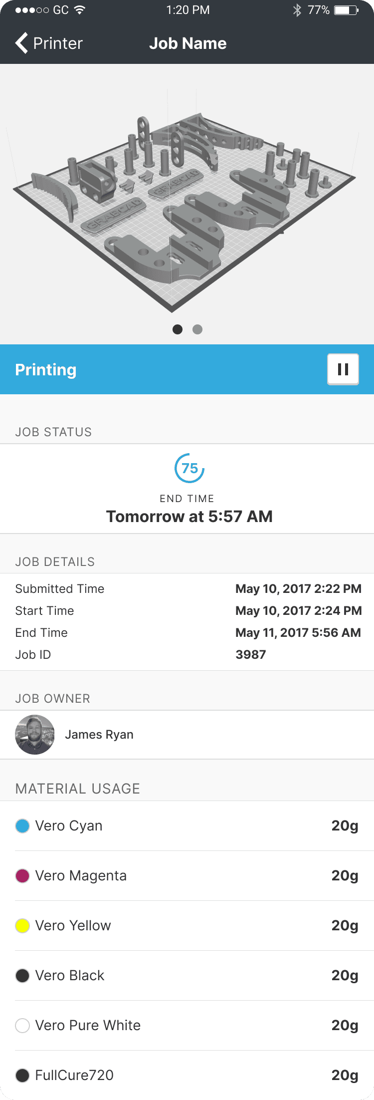 Stratasys interface, screen 3